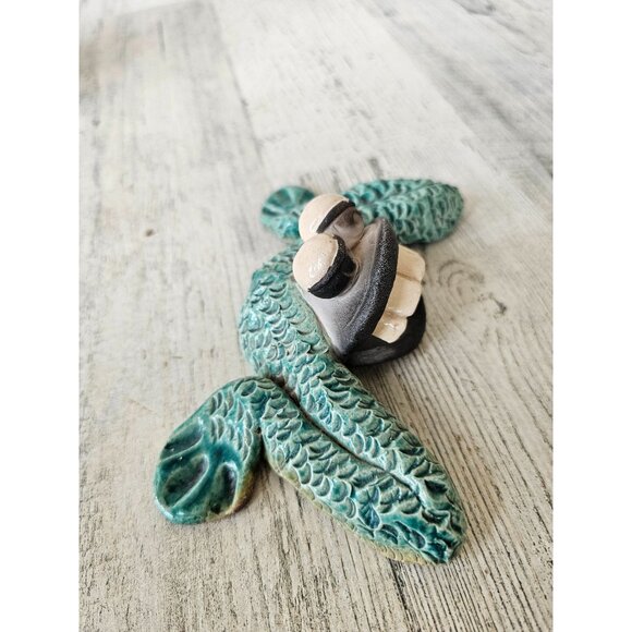 S Harris toad frog funny unique ceramic artist signed décor - Picture 5 of 7